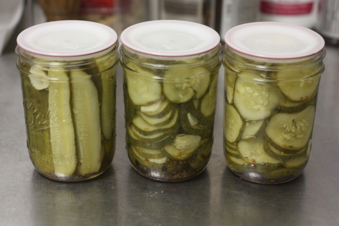 My bread and butter pickles, cooled and sealed