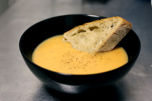 Potage with hunk of sourdough bread