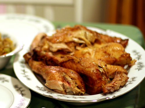 Last year's perfect turkey, dark meat platter
