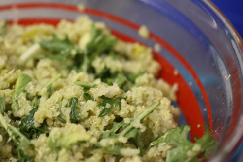 avocado quinoa salad in a bowl